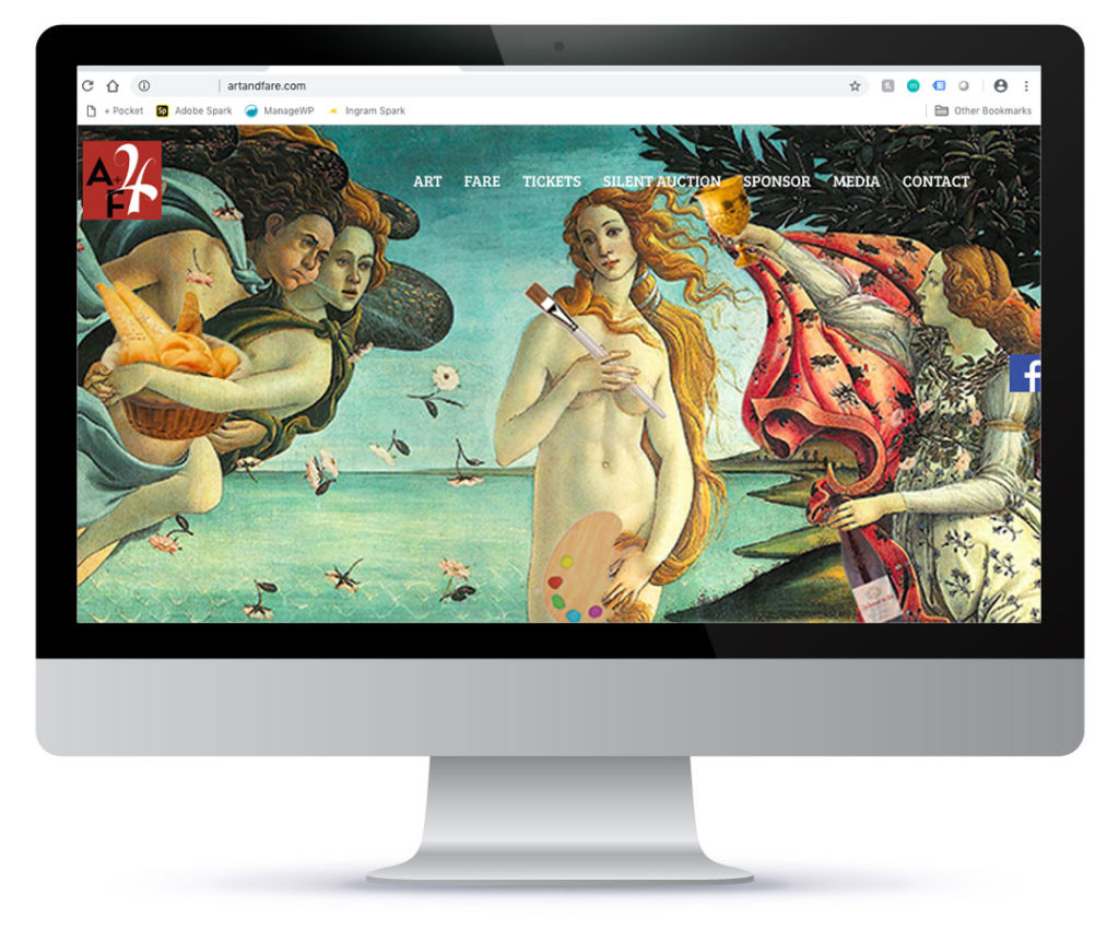 Website for an annual fundraiser at the Union Club of BC for the Art Gallery of Greater Victoria