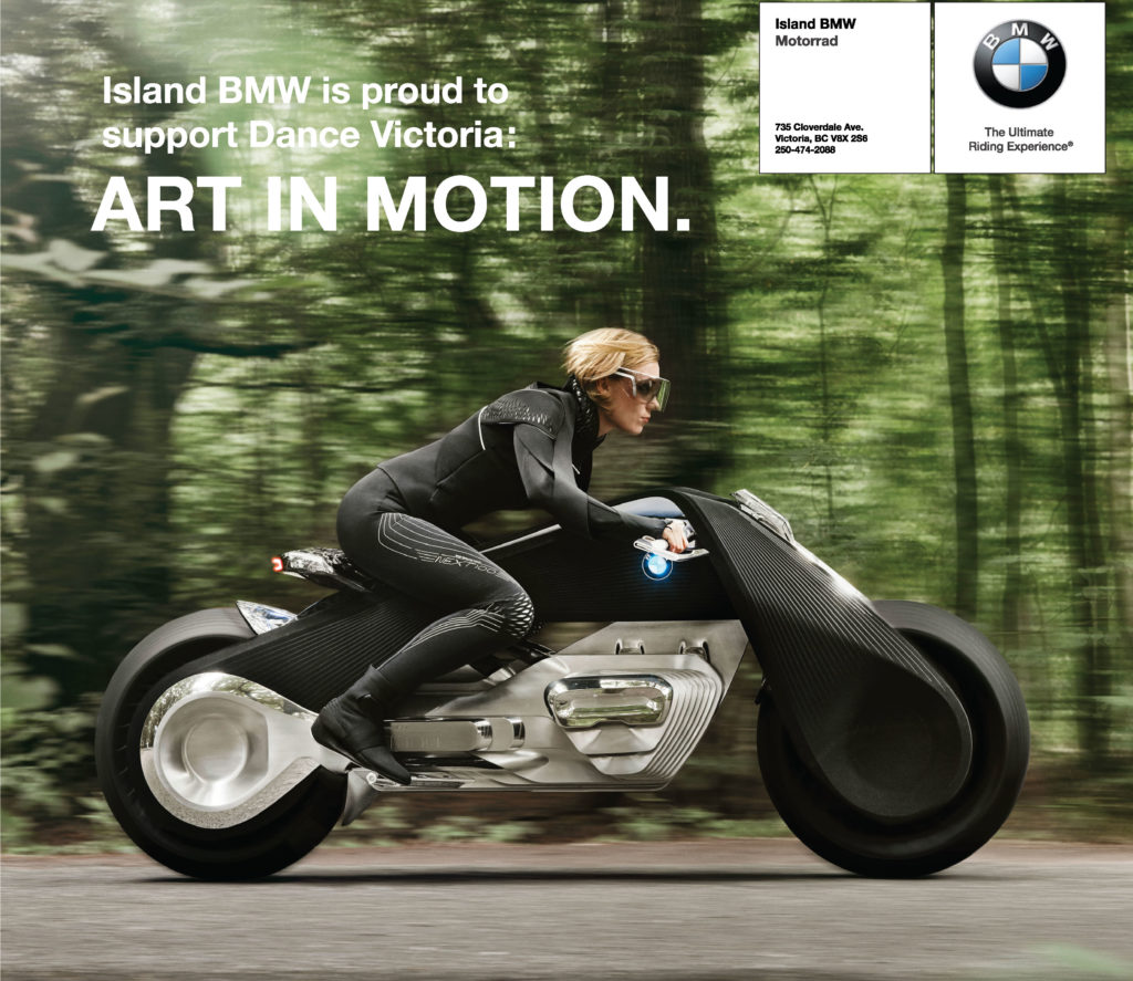 Print ad for Island BMW in Dance VIctoria's 2017 Program Guide